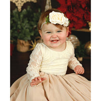 Cream Long Sleeve Lace Leotard-Tops & Tees-Bailey's Blossoms-3-6 M-bluebird baby & kids