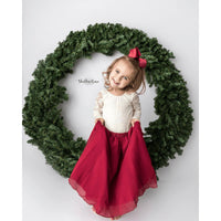 Cream Long Sleeve Lace Leotard-Tops & Tees-Bailey's Blossoms-3-6 M-bluebird baby & kids