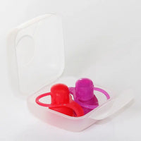 SoftSip Food Pouch Top + Travel Case-Nursing & Feeding-ChooMee-Red & Purple with white case-bluebird baby & kids