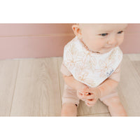 Coral Baby Bandana Drool Bibs-Bibs-Copper Pearl-Flowers (Coral)-bluebird baby & kids