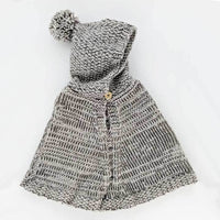 Gray Hooded Poncho-Sweaters-Huggalugs-12-24 M-bluebird baby & kids