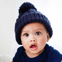 Indigo Cable Knit Beanie Hat-Hats-Huggalugs-S (0-6 Months)-bluebird baby & kids