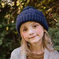 Indigo Cable Knit Beanie Hat-Hats-Huggalugs-S (0-6 Months)-bluebird baby & kids