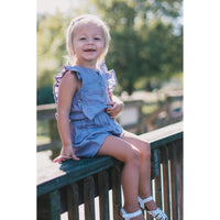 Organic Kids' Muslin Ruffle Bodysuit-Bodysuits-Loved Baby-2T-Pacific Blue-bluebird baby & kids