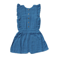 Organic Kids' Muslin Ruffle Bodysuit-Bodysuits-Loved Baby-2T-Pacific Blue-bluebird baby & kids
