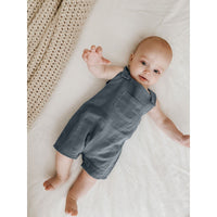Organic Muslin Overall-Rompers-Loved Baby-6-9 M-Moonstone-bluebird baby & kids