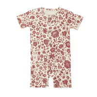 Organic Printed Short Sleeve Romper-Rompers-Loved Baby-6-9 M-What In Carnation!-bluebird baby & kids