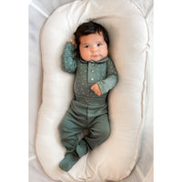 Organic Spruce Green Footed Pant-Bottoms-Loved Baby-0-3 M-Spruce Green-bluebird baby & kids