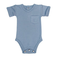 Organic V-Neck Bodysuit-Bodysuits-Loved Baby-0-3 M-Pool-bluebird baby & kids