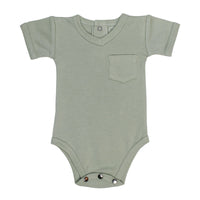 Organic V-Neck Bodysuit-Bodysuits-Loved Baby-0-3 M-Seafoam-bluebird baby & kids