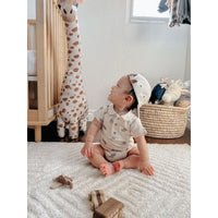 Printed Polo Bodysuit-Bodysuits-Loved Baby-0-3 M-Stone Fern-bluebird baby & kids
