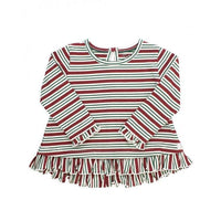 Peppermint Stripe Ruffle Hem Top-Tops & Tees-RuffleButts-12-18 M-bluebird baby & kids