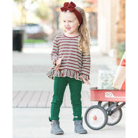 Peppermint Stripe Ruffle Hem Top-Tops & Tees-RuffleButts-12-18 M-bluebird baby & kids