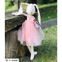 Marcella the Bunny - Ballerina in Pink Toile Skirt-Stuffed Animals-Tikiri Toys LLC-bluebird baby & kids