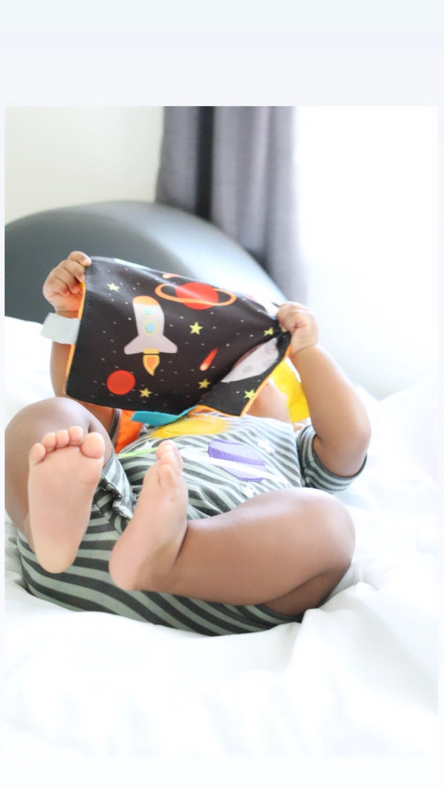 Space Rockets Crinkle Tag Square 8x8