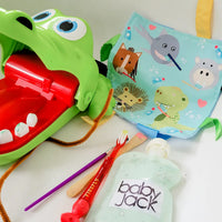 Baby Animals Brushing Teeth Dental Crinkle Tag Toy Teether