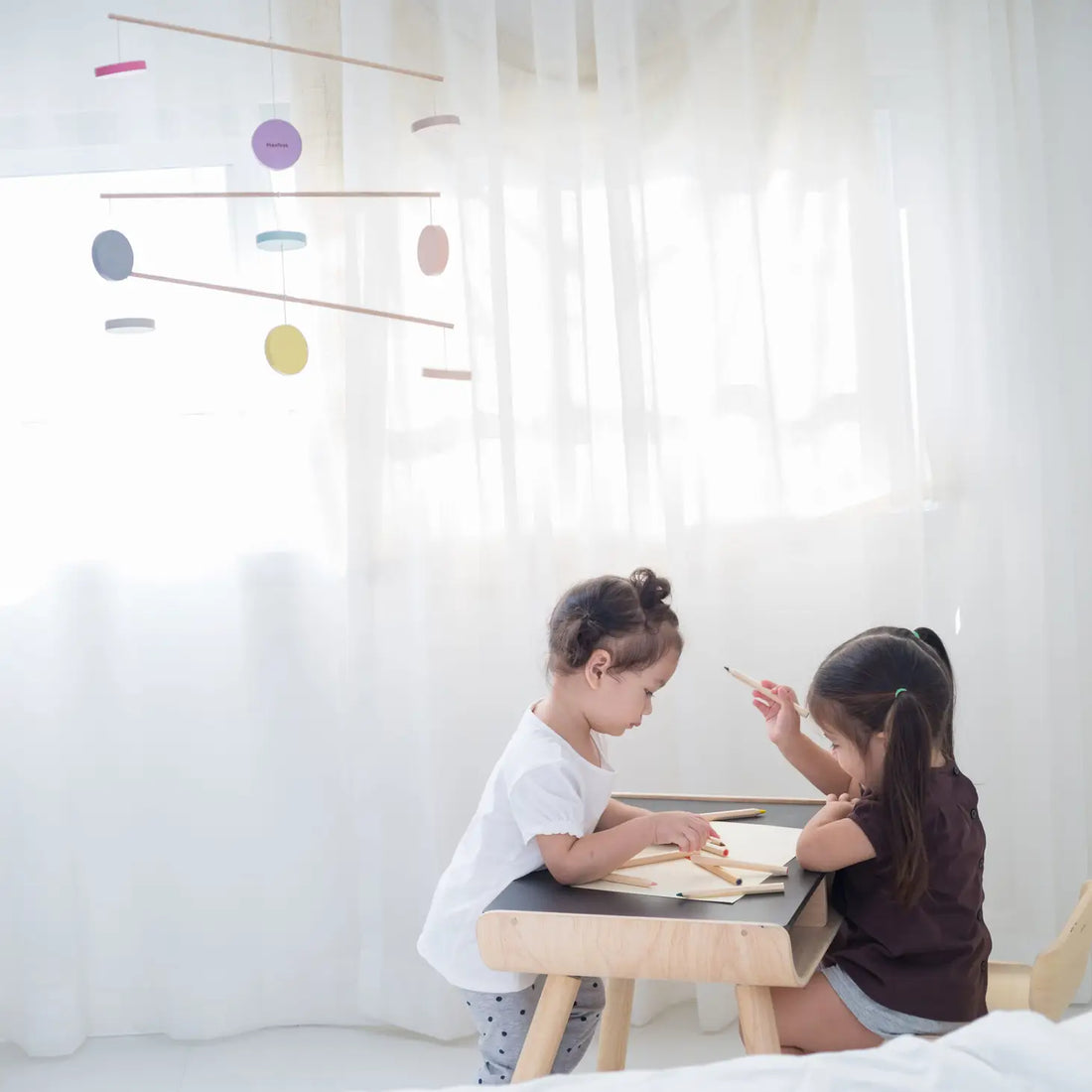 Pastel Geometric Crib Mobile