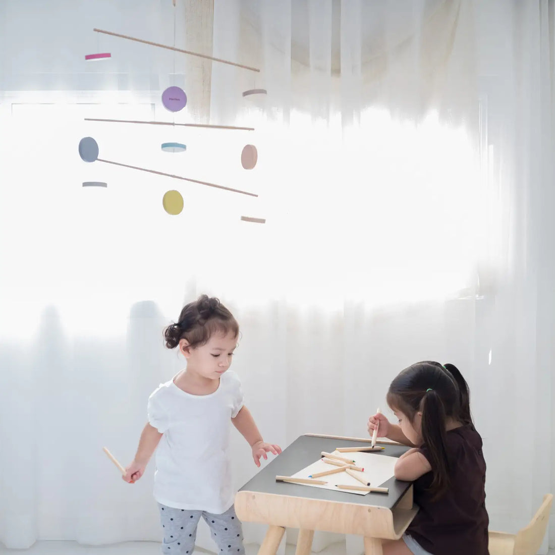 Pastel Geometric Crib Mobile