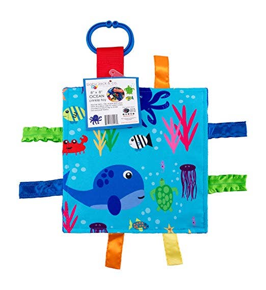 Ocean Fish Crinkle Tag Square 8x8