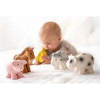 Chick - Natural Organic Rubber Teether, Rattle & Bath Toy