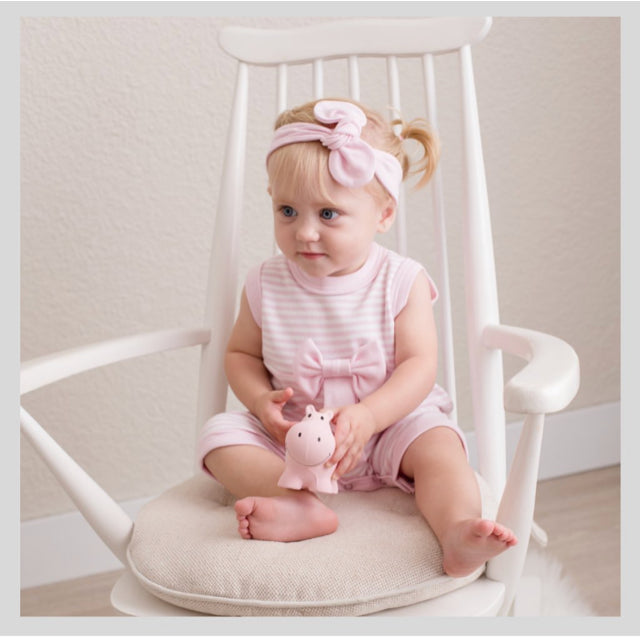 Hippo - Natural Organic Rubber Teether, Rattle & Bath Toy