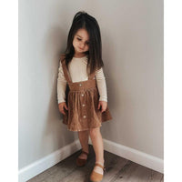 Praline Brown Corduroy Suspender Skirt-Dresses-Bailey's Blossoms-9-12 M-bluebird baby & kids