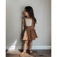 Praline Brown Corduroy Suspender Skirt-Dresses-Bailey's Blossoms-9-12 M-bluebird baby & kids