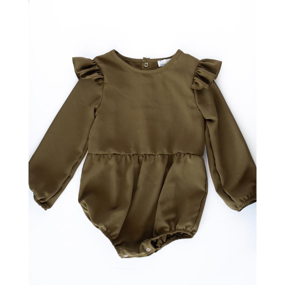 Rhodes Ruffle Bubble Romper in Fairytale Green-Rompers-Bailey's Blossoms-3-6 M-bluebird baby & kids