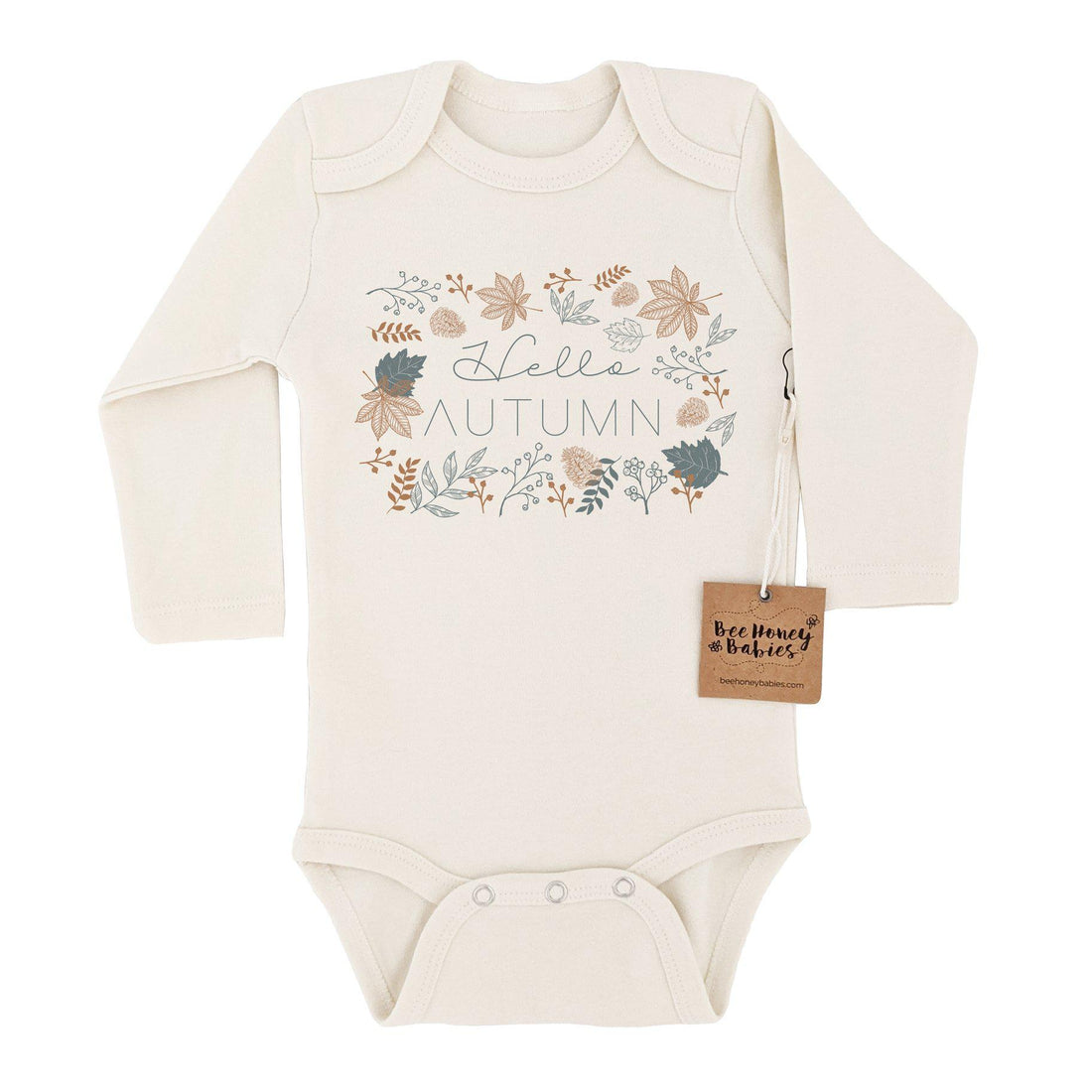 Hello Autumn Long Sleeve Bodysuit-Bodysuits-Bee Honey Babies-0-3 M-bluebird baby & kids