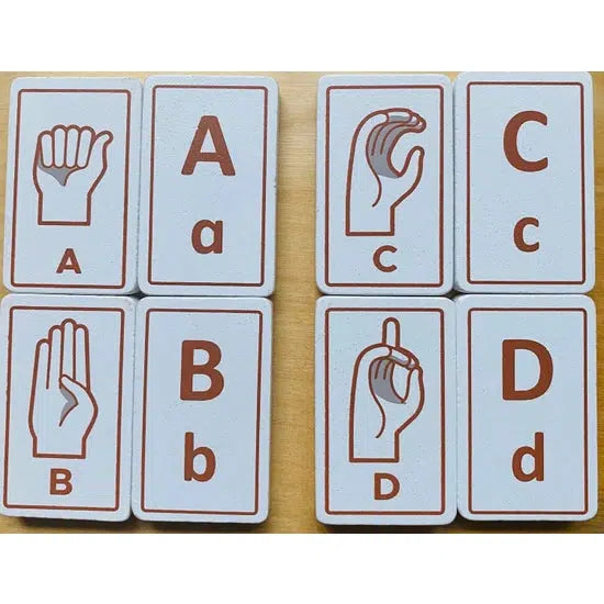 Sign Language Alphabet Tiles-Wooden Toys-BeginAgain-bluebird baby & kids