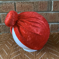 Red Velvet Baby Turban-Knots & Turbans-Bluebird Baby & Kids-0-3 M-bluebird baby & kids
