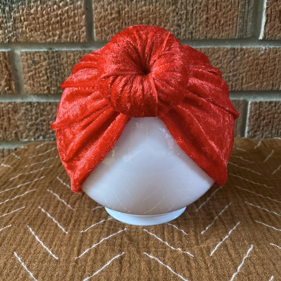 Red Velvet Baby Turban-Knots & Turbans-Bluebird Baby & Kids-0-3 M-bluebird baby & kids