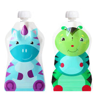 SnakPack Reusable Food Pouch - 2 CT | 5 oz FreshSquad Assort-Nursing & Feeding-ChooMee-Blue Unicorn/Caterpillar-bluebird baby & kids