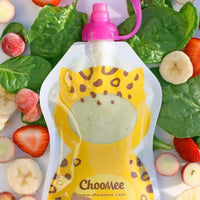 SnakPack Reusable Food Pouch - 2 CT | 5 oz FreshSquad Assort-Nursing & Feeding-ChooMee-Cheetah/Hedgehog-bluebird baby & kids