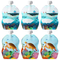 SnakPack Reusable Food Pouch - 6 CT 8 oz-Nursing & Feeding-ChooMee-SeaLife-bluebird baby & kids