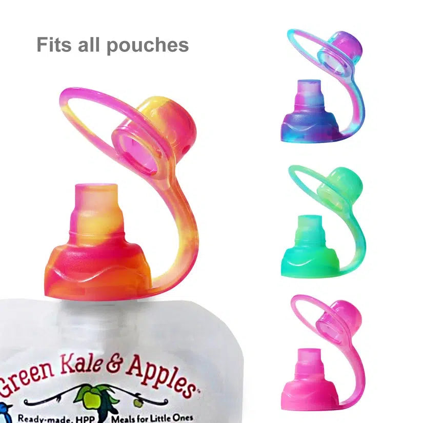 SoftSip Food Pouch Top - 4 CT | Swirl Colors-Nursing & Feeding-ChooMee-bluebird baby & kids