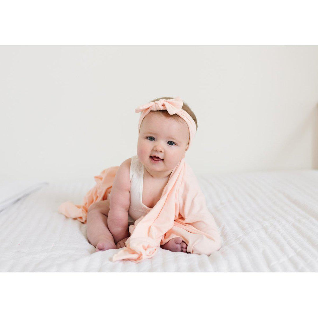 Blush Knit Swaddle Blanket-Blankets & Loveys-Copper Pearl-bluebird baby & kids