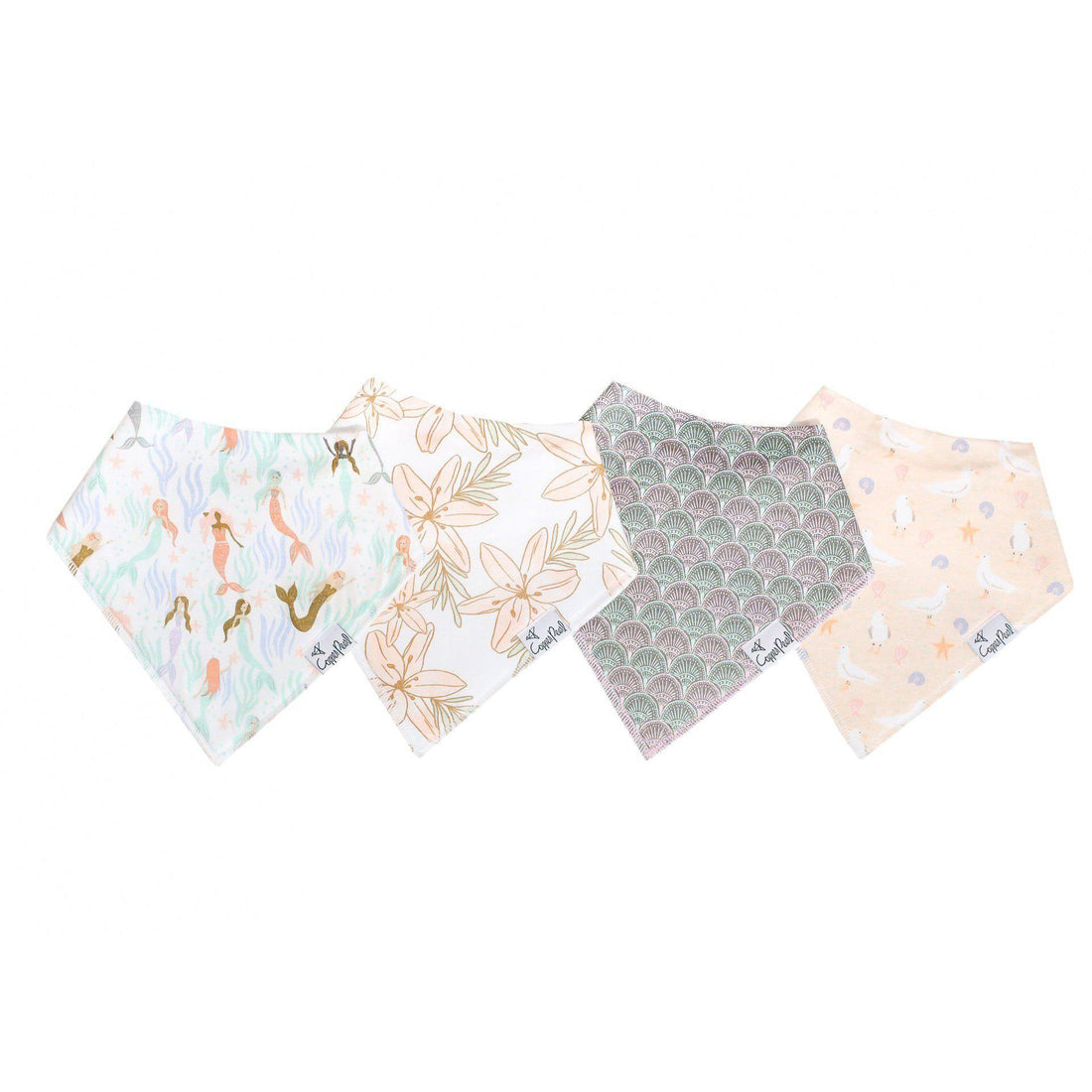 Coral Baby Bandana Drool Bibs-Bibs-Copper Pearl-Mermaids (Coral)-bluebird baby & kids