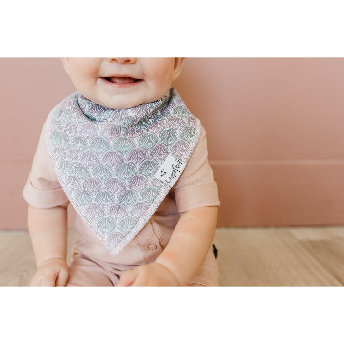 Coral Baby Bandana Drool Bibs-Bibs-Copper Pearl-Scales (Coral)-bluebird baby & kids