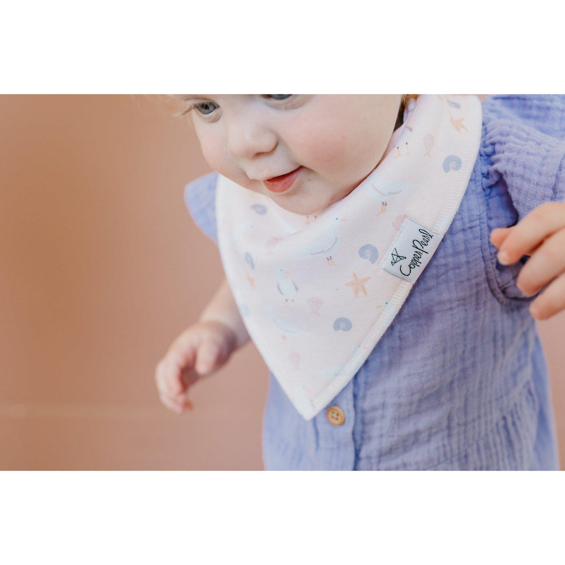 Coral Baby Bandana Drool Bibs-Bibs-Copper Pearl-Sea Gulls (Coral)-bluebird baby & kids