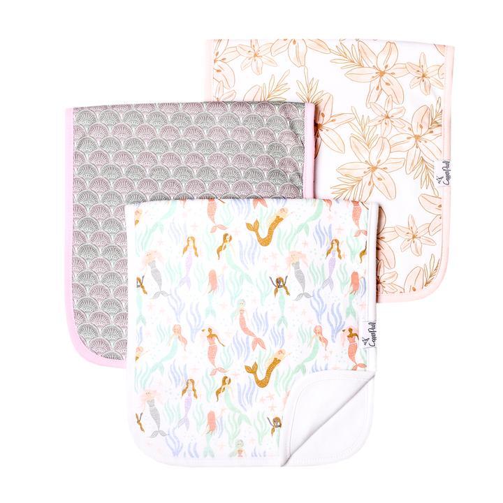 Coral Burp Cloths (3-Pack)-Burp Cloths-Copper Pearl-bluebird baby & kids