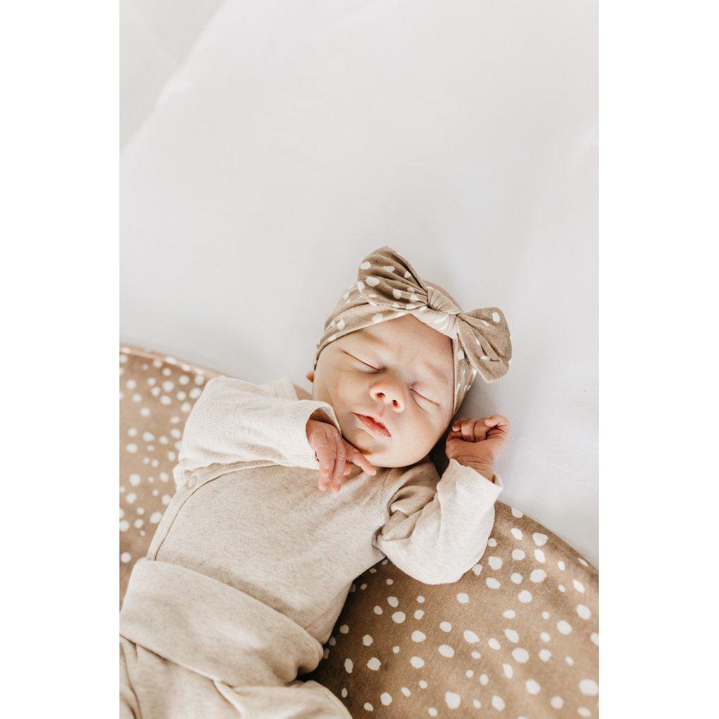 Fawn Knit Bow Headband-Headbands-Copper Pearl-bluebird baby & kids