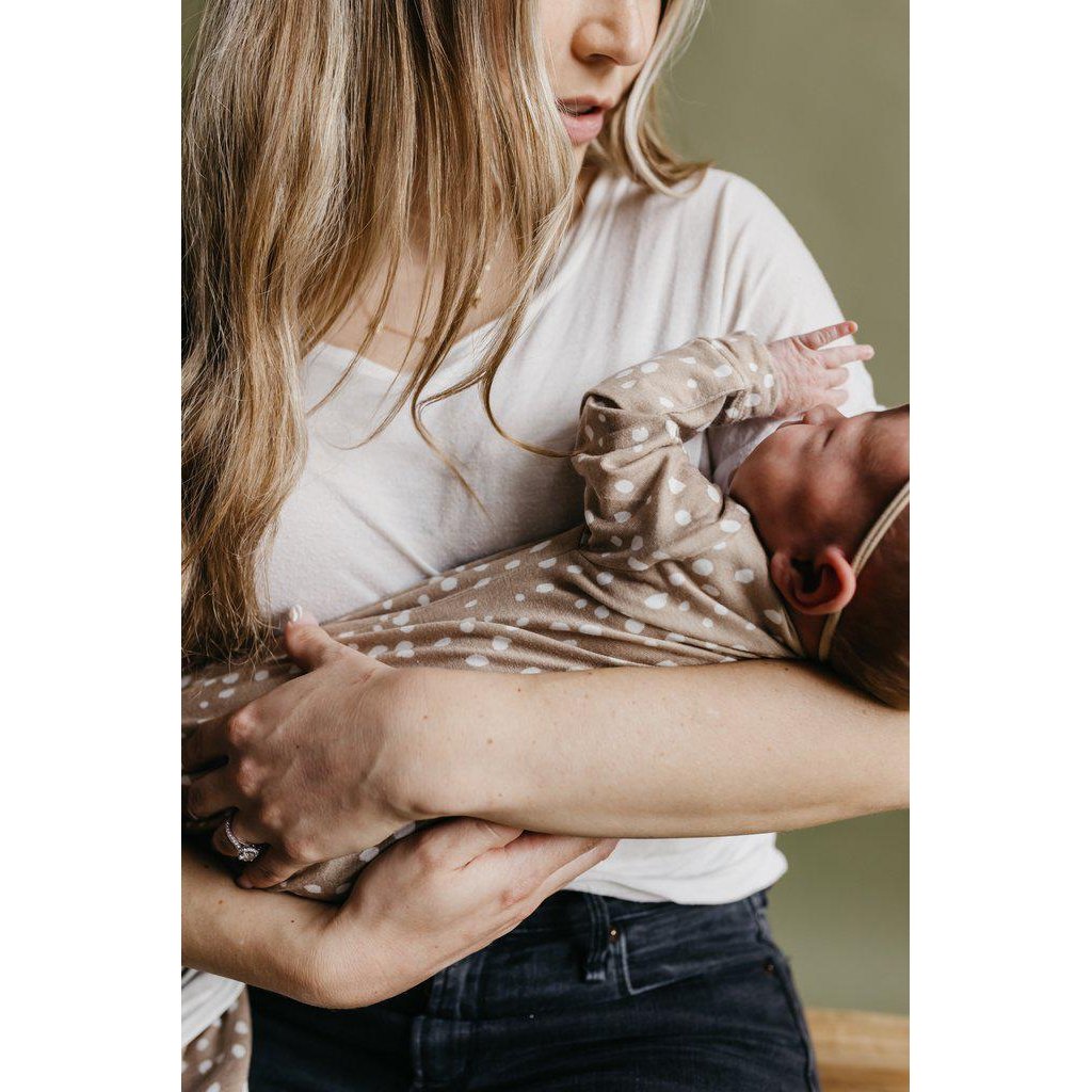 Fawn Newborn Knotted Gown-Gowns-Copper Pearl-bluebird baby & kids
