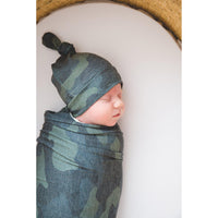 Hunter Newborn Top Knot Hat-Hats-Copper Pearl-bluebird baby & kids