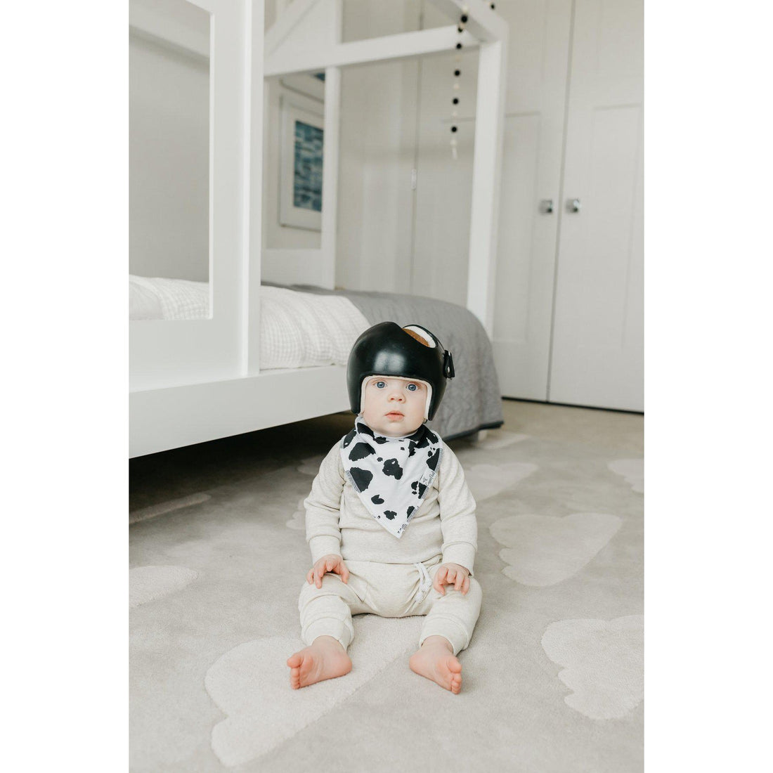 Jo Baby Bandana Drool Bibs-Bibs-Copper Pearl-Cow Print (Jo)-bluebird baby & kids