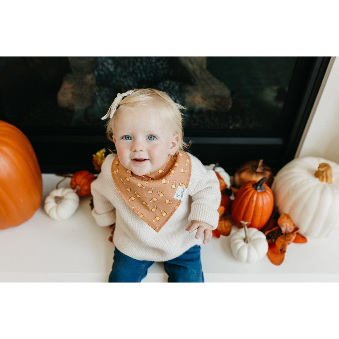 Trick Halloween Bandana Drool Bibs-Bibs-Copper Pearl-Candy Corn-bluebird baby & kids
