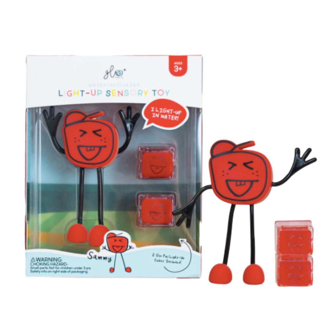 GloPals: Light Up Sensory Toy + Cubes-Bath Toys-GloPals-Red-bluebird baby & kids