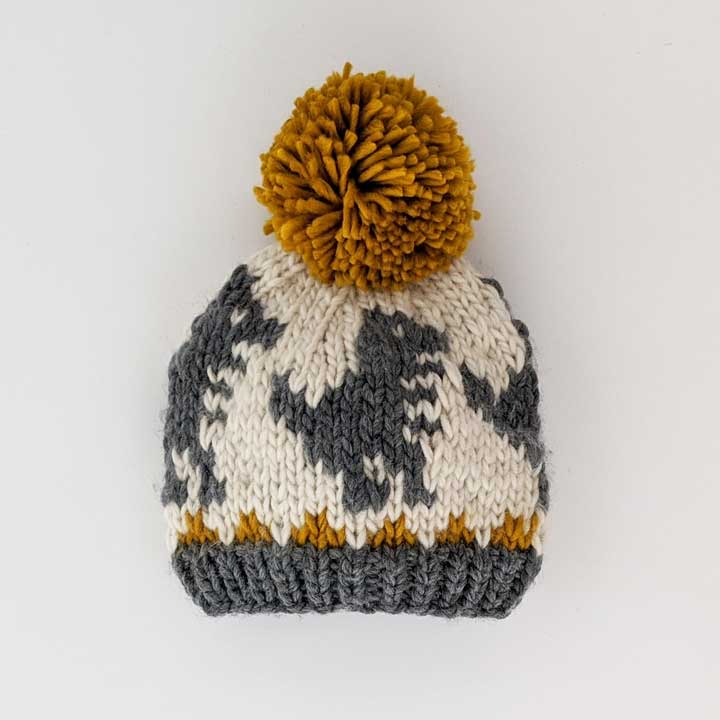 T-Rex Knit Beanie Hat (6-24 m)-Hats-Huggalugs-bluebird baby & kids