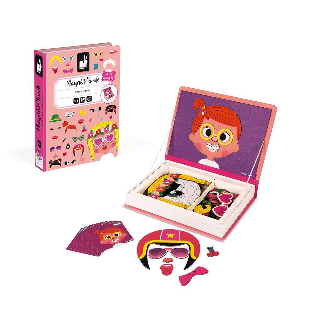 Girl's Crazy Faces Magnetibook-Activity Book-Janod-bluebird baby & kids