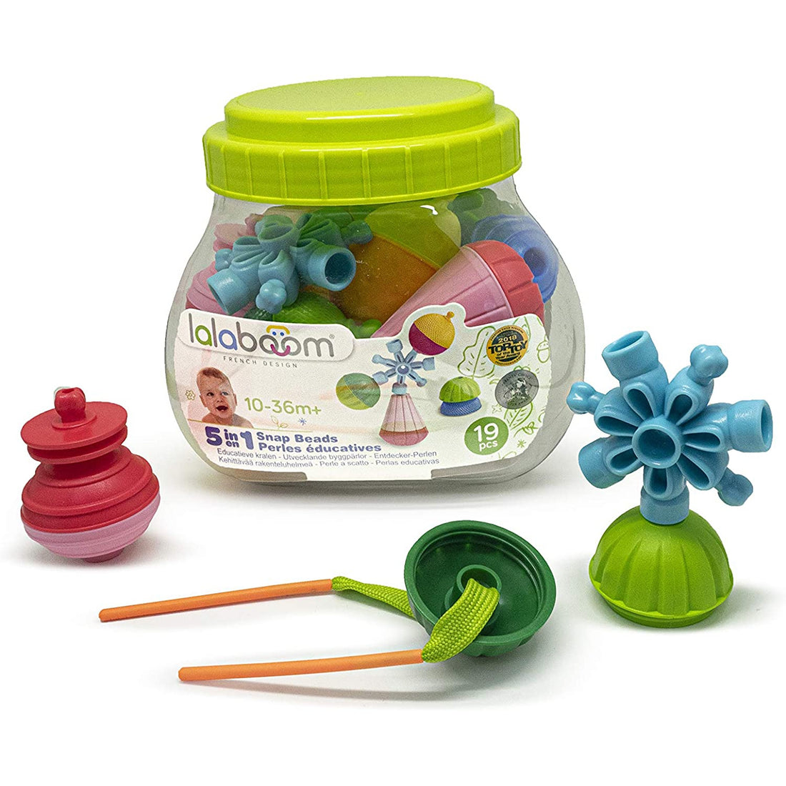 Bucket of Beads - 19 Pieces-LaLaBoom-bluebird baby & kids